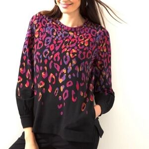 Chico’s Zenergy Soho Fusion Leopard Print Pullover